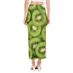 Kiwi Slices Print Side Slit Maxi Skirt