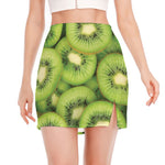 Kiwi Slices Print Side Slit Mini Skirt