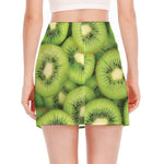Kiwi Slices Print Side Slit Mini Skirt