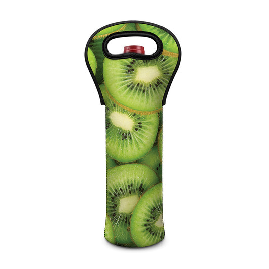 Kiwi Slices Print Single Neoprene Wine Tote