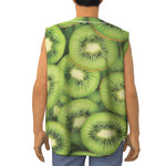 Kiwi Slices Print Sleeveless Baseball Jersey