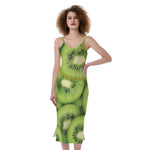 Kiwi Slices Print Slim Fit Midi Cami Dress