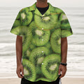 Kiwi Slices Print Textured Short Sleeve Shirt