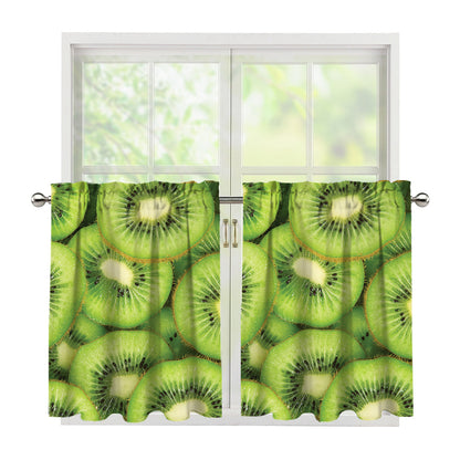 Kiwi Slices Print Tier Curtains