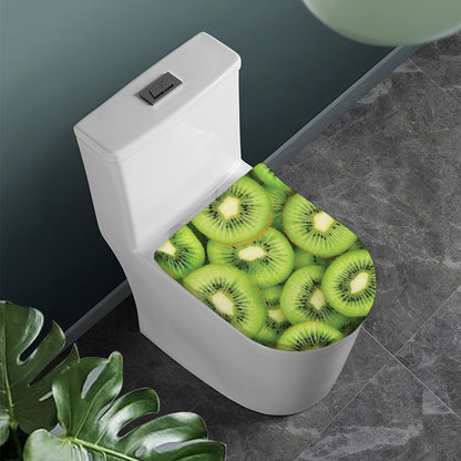 Kiwi Slices Print Toilet Lid Cover