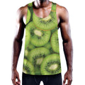 Kiwi Slices Print Men's Workout Tank Top