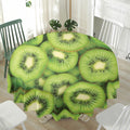 Kiwi Slices Print Waterproof Round Tablecloth