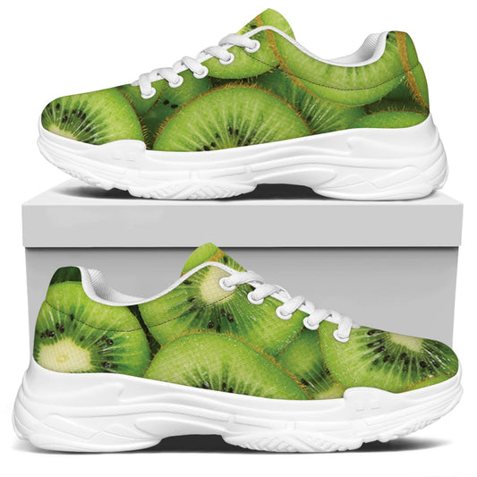 Kiwi Slices Print White Chunky Shoes
