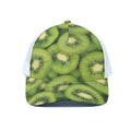 Kiwi Slices Print White Mesh Trucker Hat