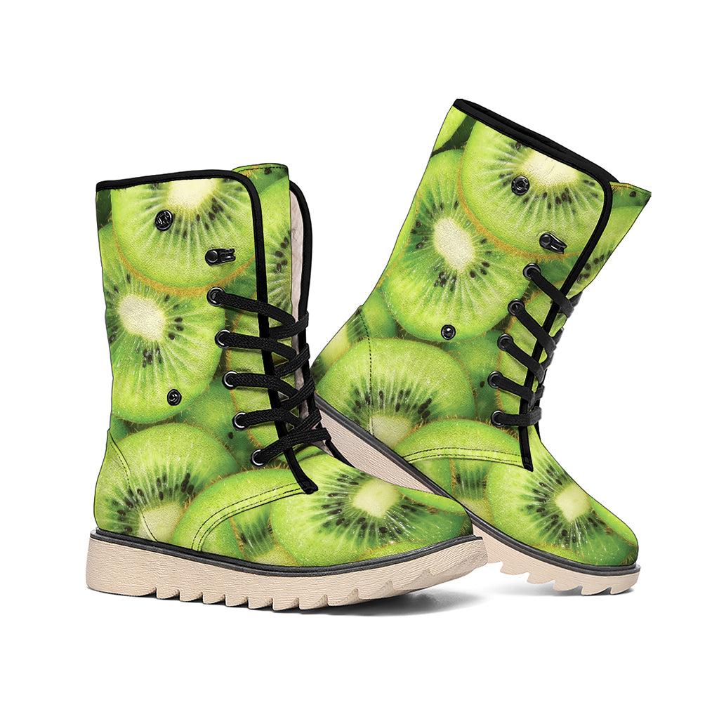 Kiwi Slices Print Winter Boots