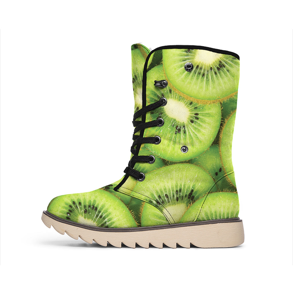 Kiwi Slices Print Winter Boots