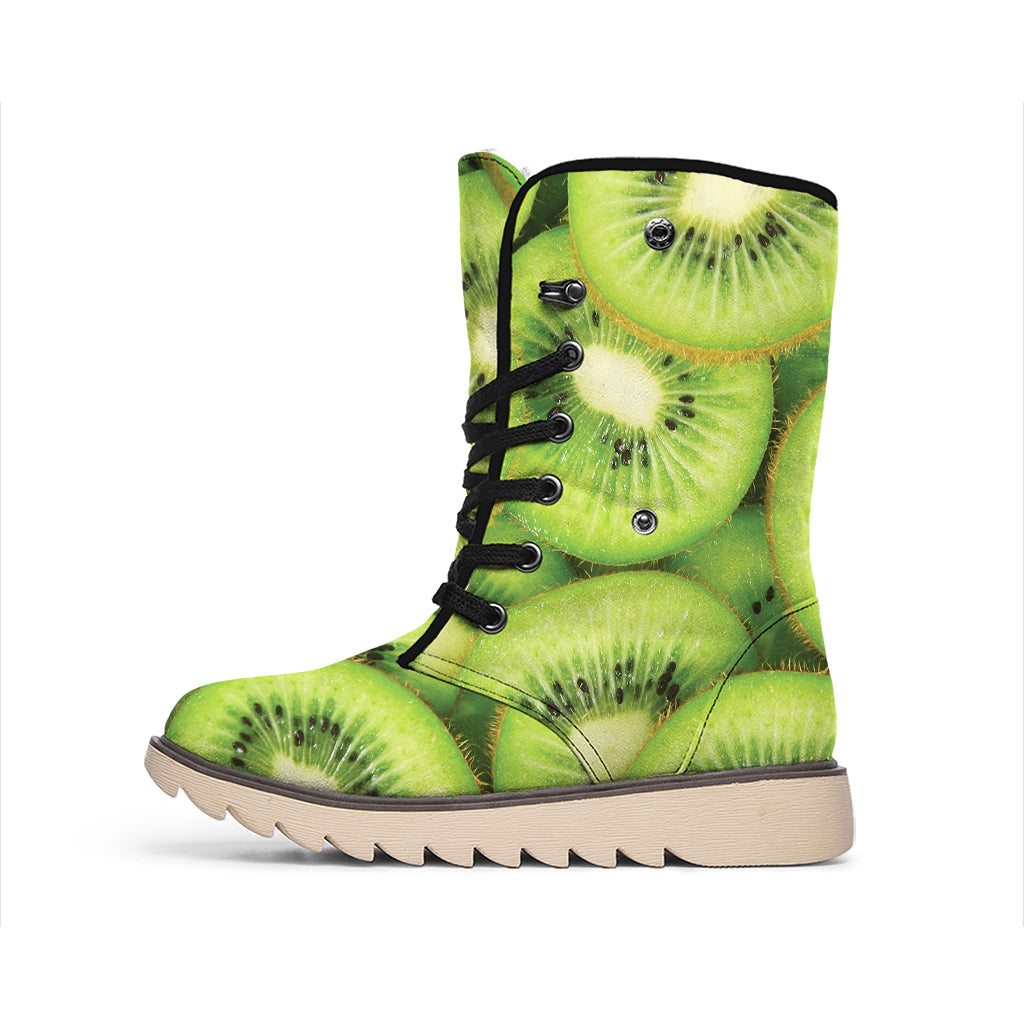 Kiwi Slices Print Winter Boots