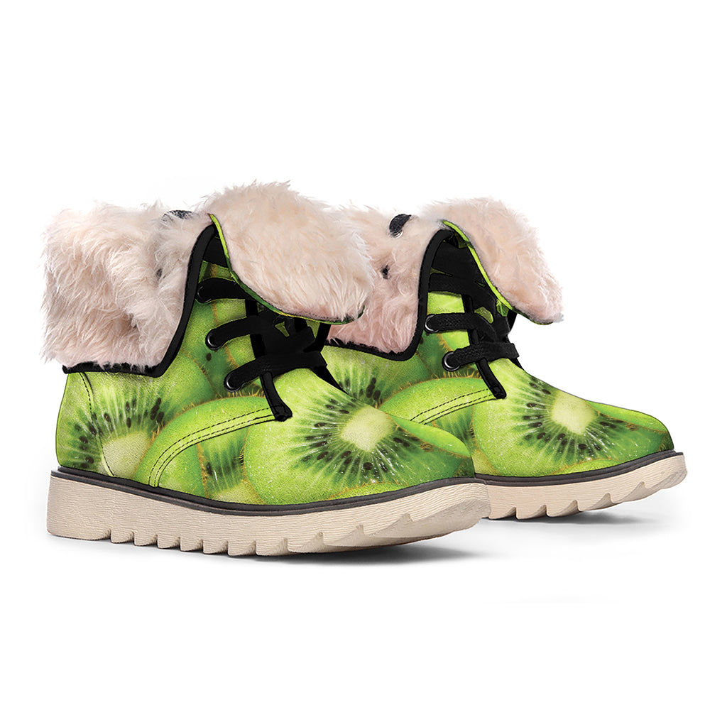 Kiwi Slices Print Winter Boots