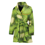 Kiwi Slices Print Women's Bathrobe