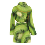 Kiwi Slices Print Women's Bathrobe