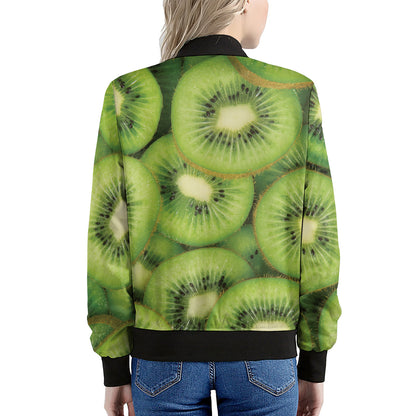 Kiwi Slices Print Women's Bomber Jacket