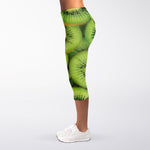 Kiwi Slices Print Women's Capri Leggings