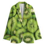 Kiwi Slices Print Women's Cotton Blazer
