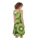 Kiwi Slices Print Women's Sleeveless Dress