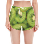 Kiwi Slices Print Women's Split Running Shorts