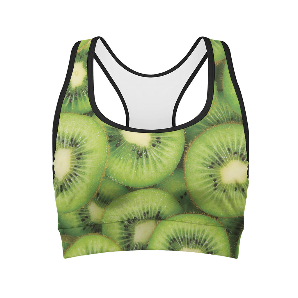 Kiwi Slices Print Women's Sports Bra