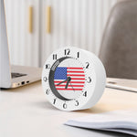 Knitted American Flag Print Alarm Clock