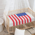 Knitted American Flag Print Baby Crib Sheet