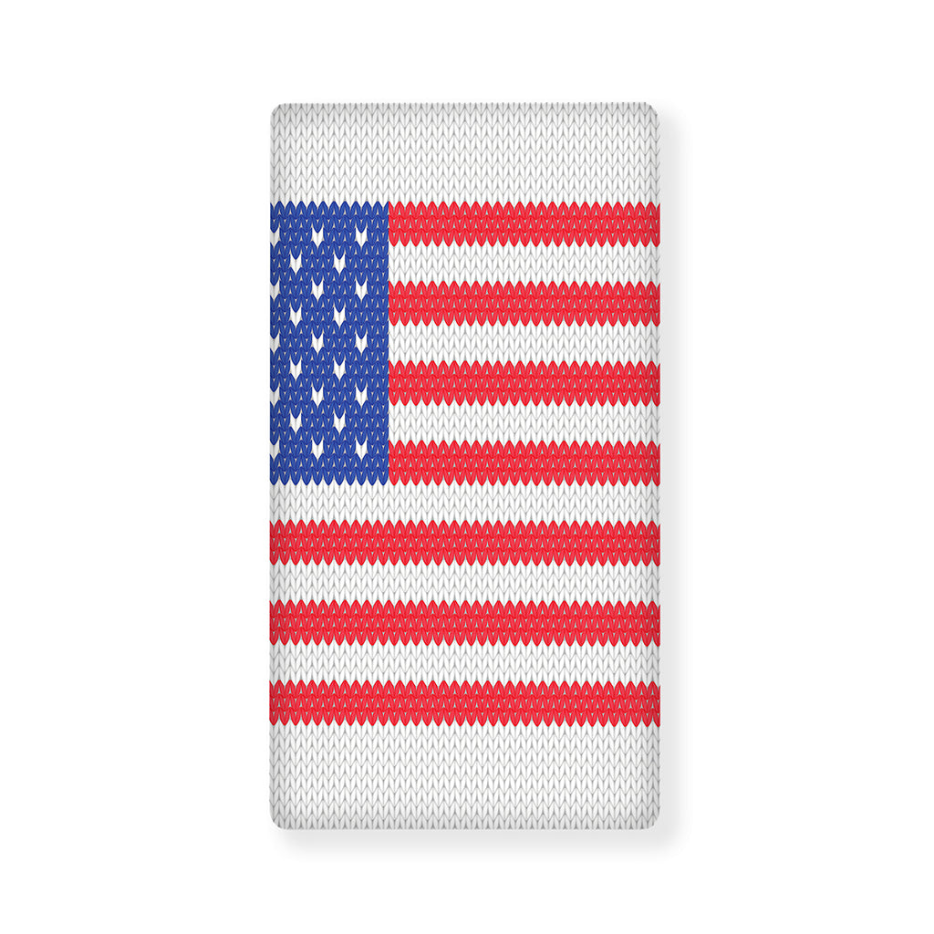 Knitted American Flag Print Baby Crib Sheet