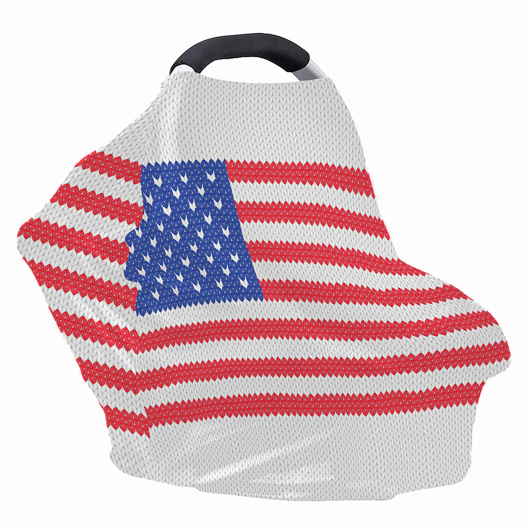 Knitted American Flag Print Baby Seat Cover