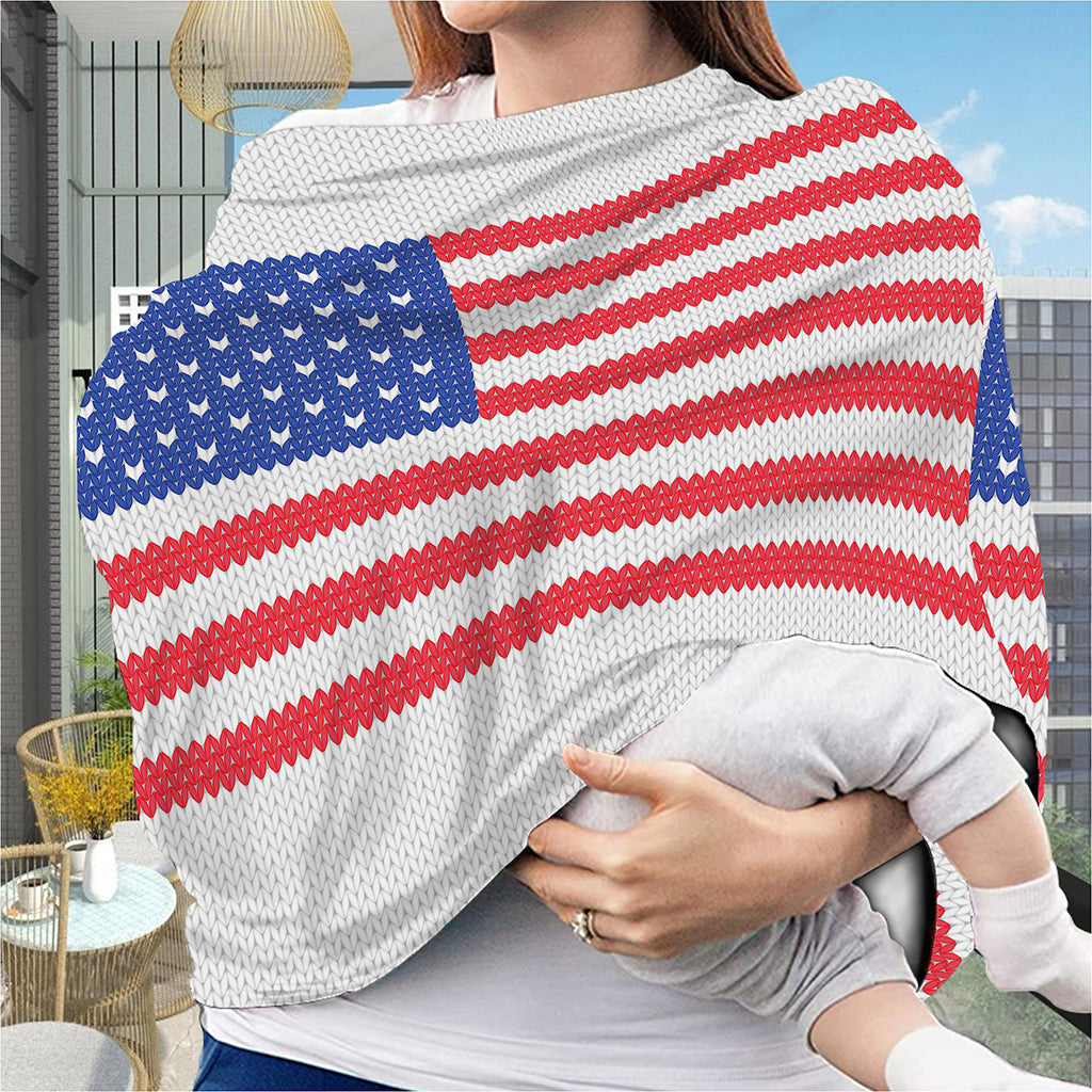 Knitted American Flag Print Baby Seat Cover