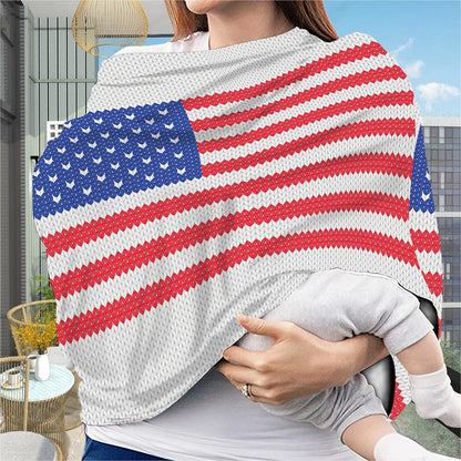 Knitted American Flag Print Baby Seat Cover