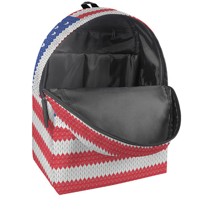 Knitted American Flag Print Backpack