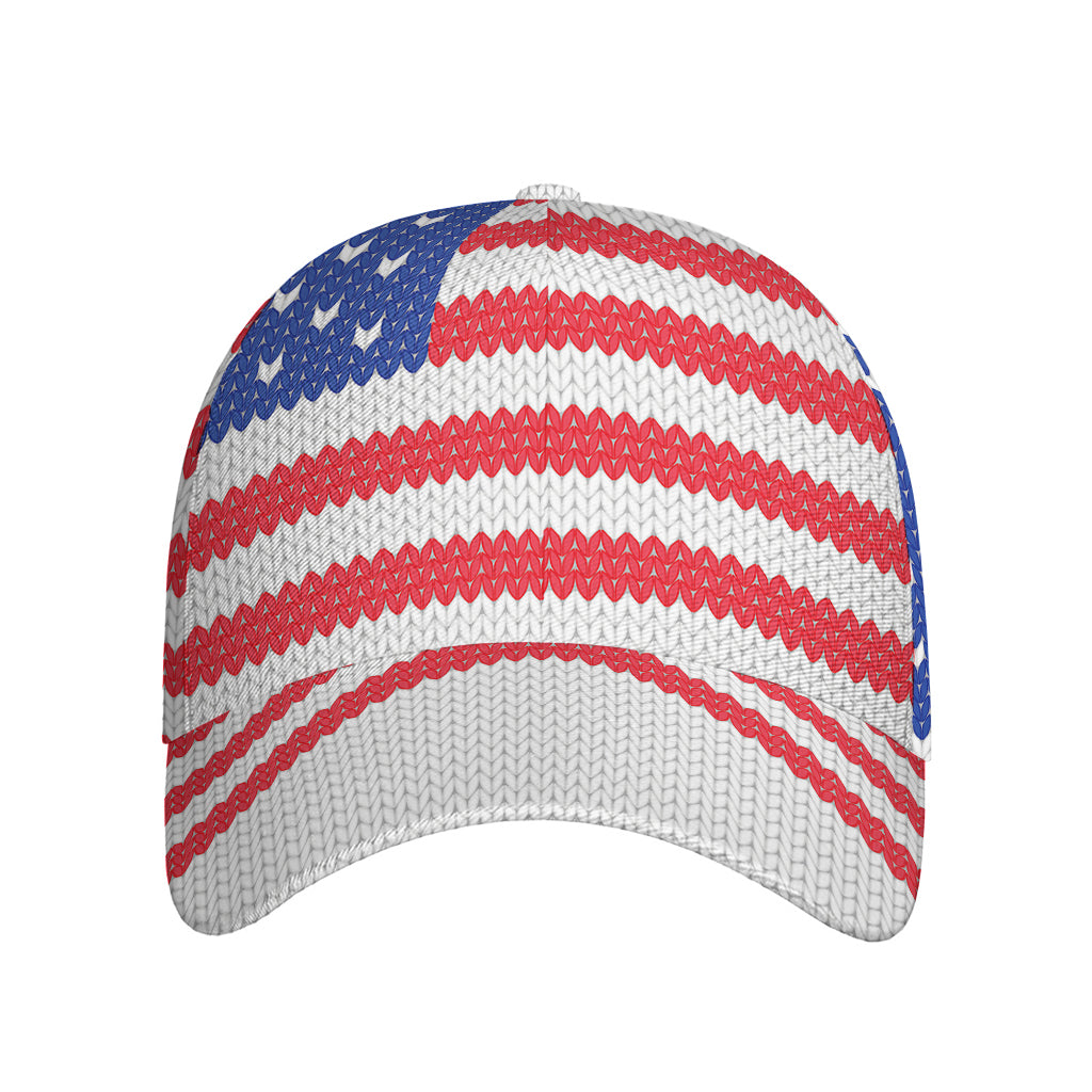 Knitted American Flag Print Baseball Cap