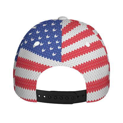 Knitted American Flag Print Baseball Cap
