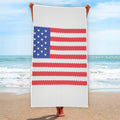 Knitted American Flag Print Beach Towel