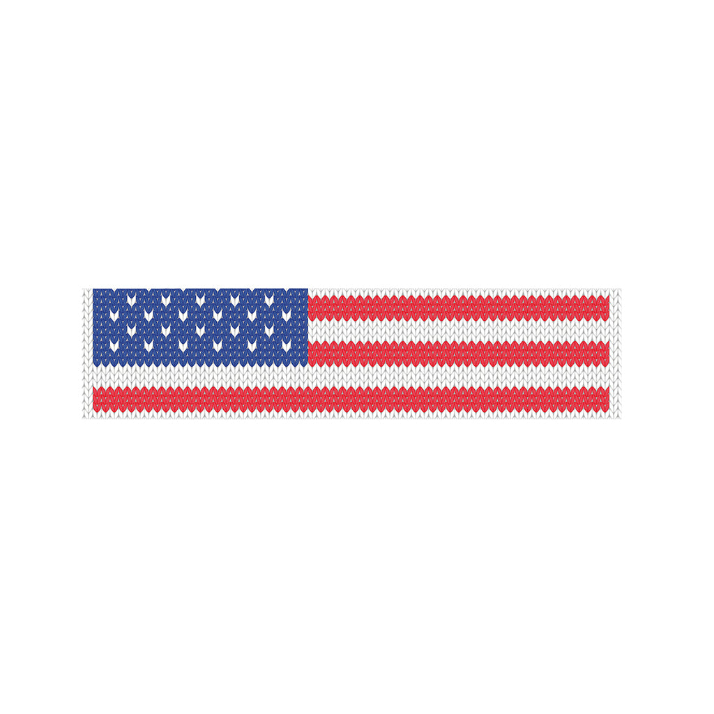 Knitted American Flag Print Bed Runner
