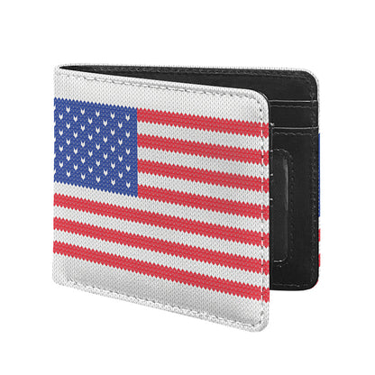 Knitted American Flag Print Bifold Wallet