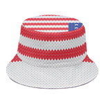 Knitted American Flag Print Bucket Hat