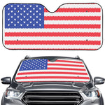 Knitted American Flag Print Car Windshield Sun Shade