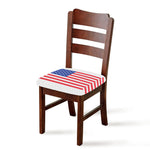 Knitted American Flag Print Chair Cushion Cover