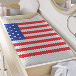 Knitted American Flag Print Changing Pad Cover