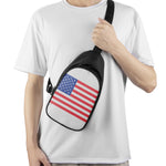 Knitted American Flag Print Chest Bag