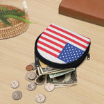 Knitted American Flag Print Coin Purse