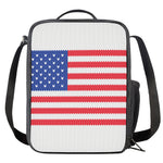 Knitted American Flag Print Crossbody Lunch Bag