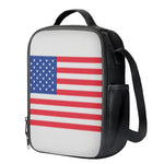 Knitted American Flag Print Crossbody Lunch Bag