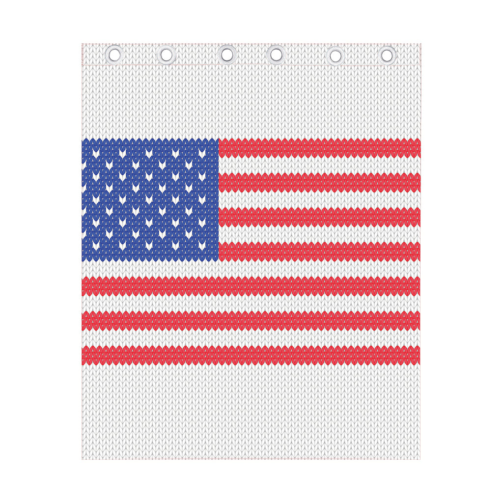 Knitted American Flag Print Curtain