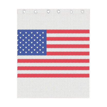 Knitted American Flag Print Curtain