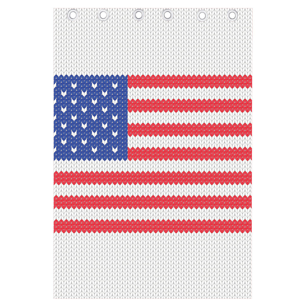 Knitted American Flag Print Curtain