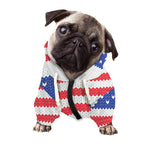 Knitted American Flag Print Dog Zip Up Hoodie