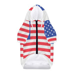 Knitted American Flag Print Dog Zip Up Hoodie